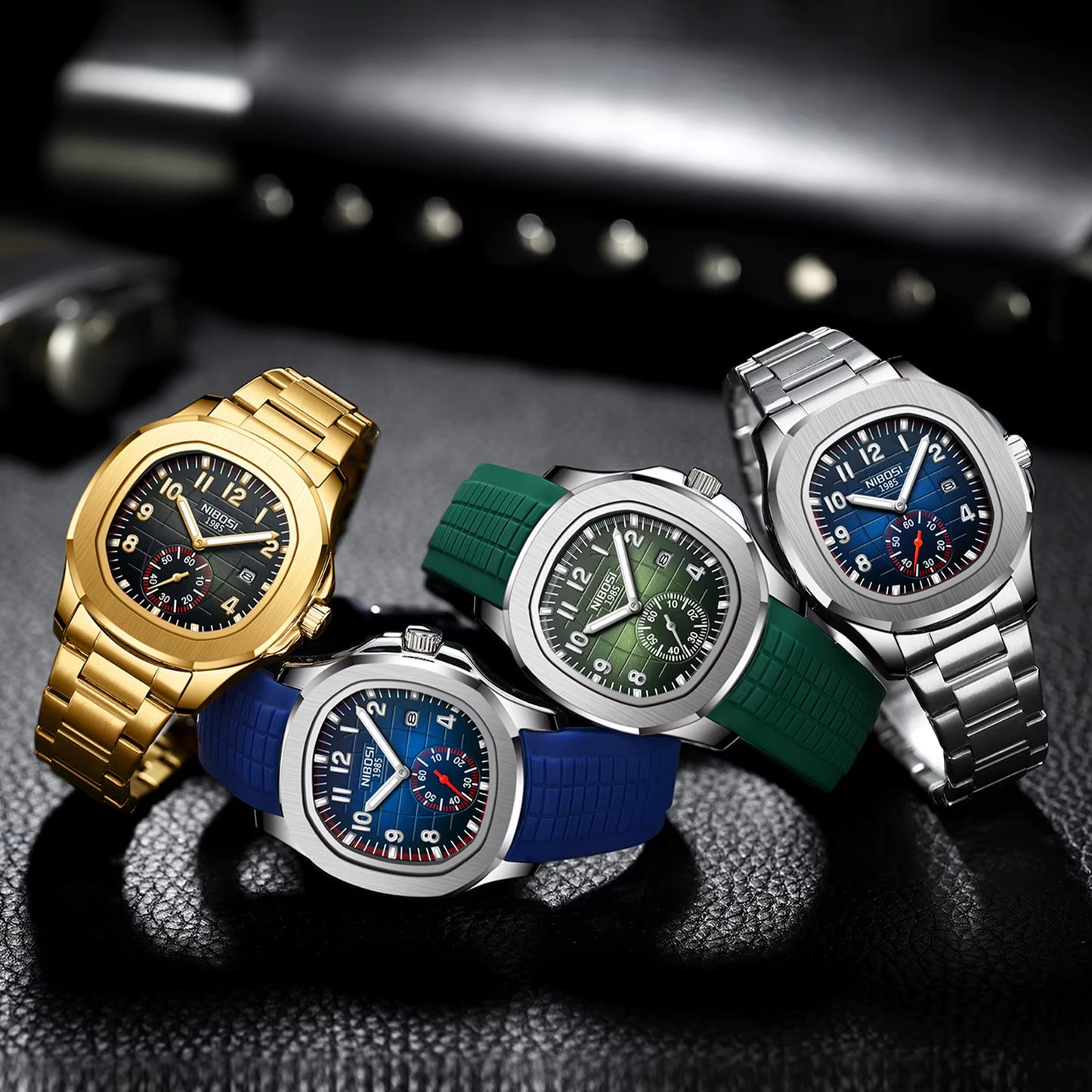 Montre À Quartz Pour Homme, Style Sport, Bracelet En Silicone étanche, Aiguilles Lumineuses
