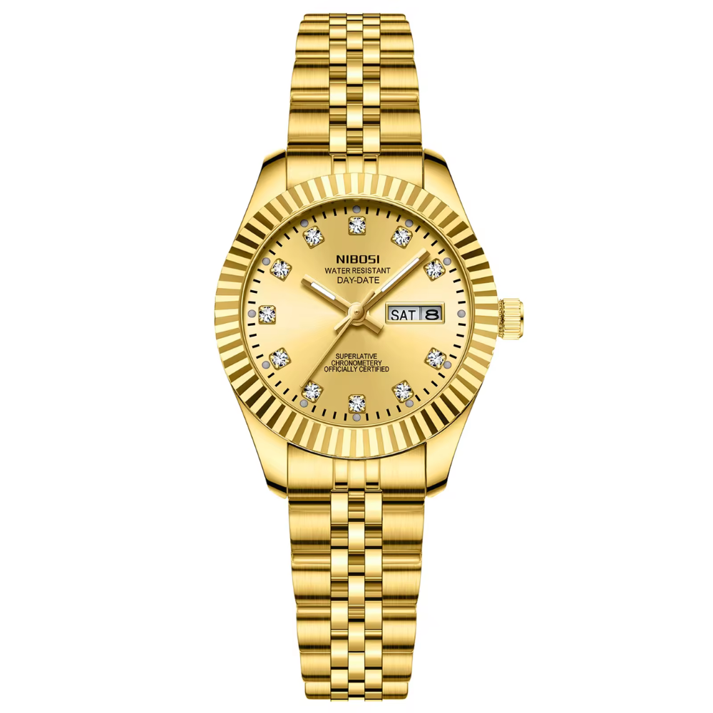 Montre Femme Quartz Élégante Bracelet Acier – NIBOSI 2697