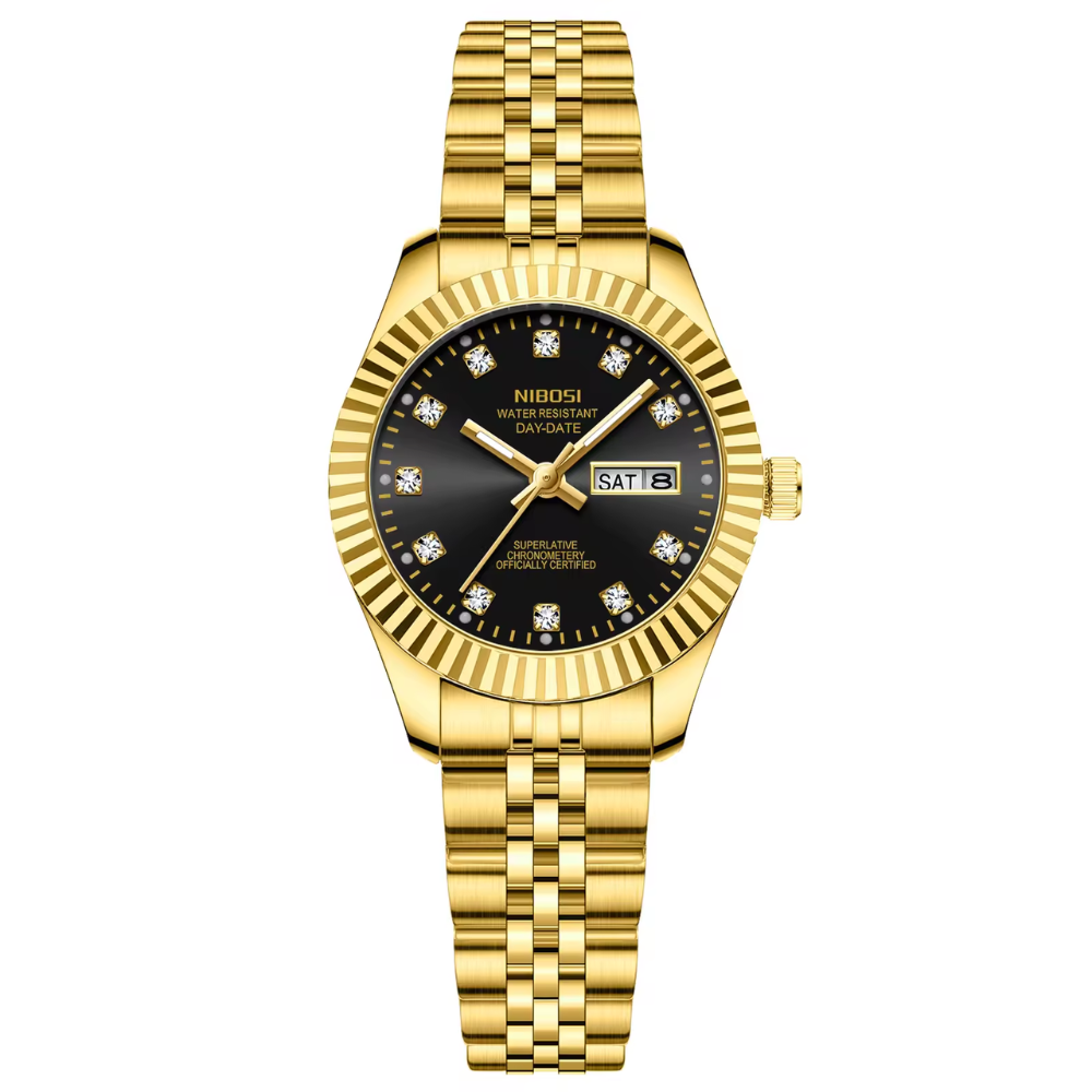 Montre Femme Quartz Élégante Bracelet Acier – NIBOSI 2697
