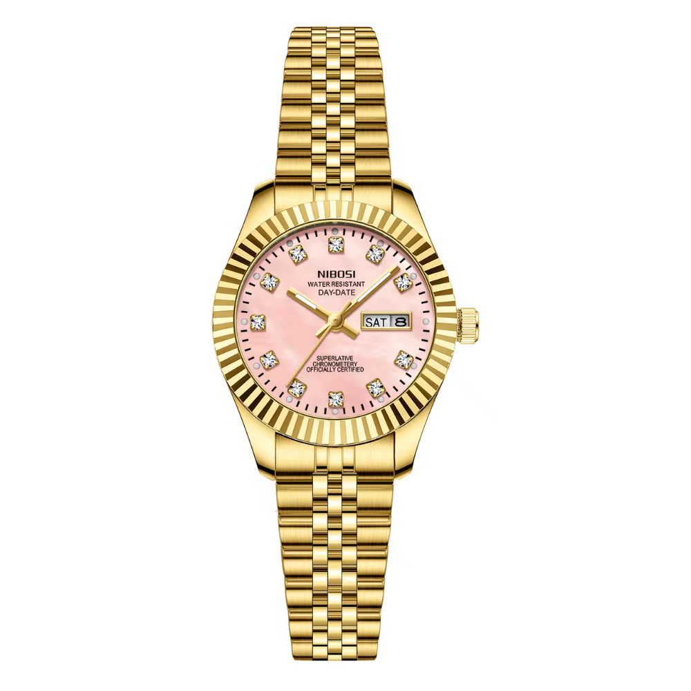 Montre Femme Quartz Élégante Bracelet Acier – NIBOSI 2697