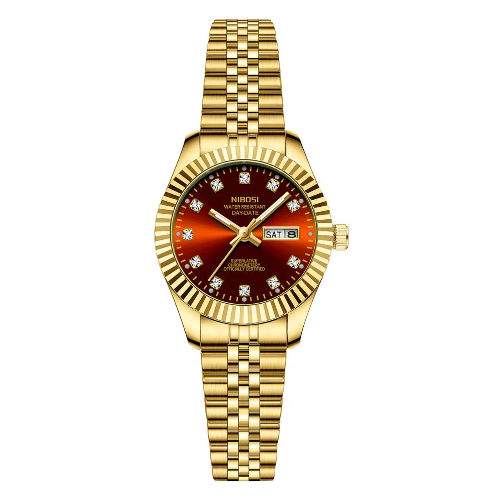 Montre Femme Quartz Élégante Bracelet Acier – NIBOSI 2697