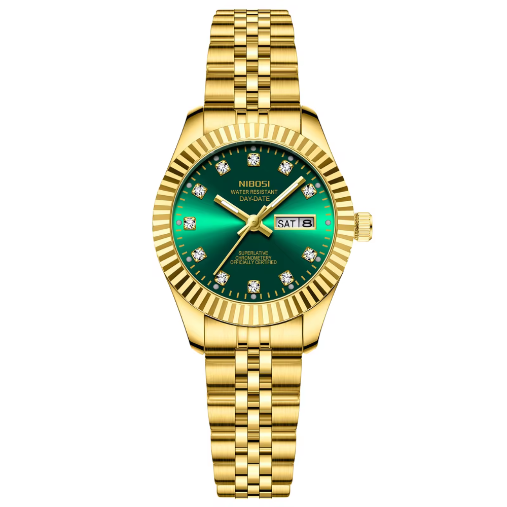 Montre Femme Quartz Élégante Bracelet Acier – NIBOSI 2697