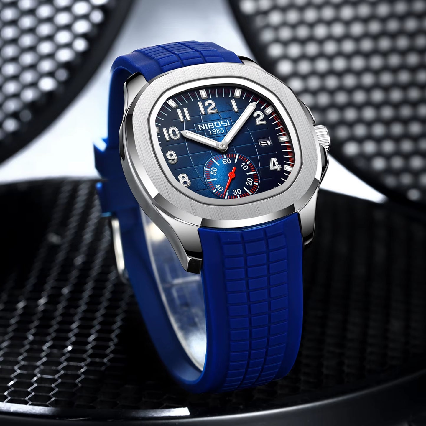 montre silicone bleu