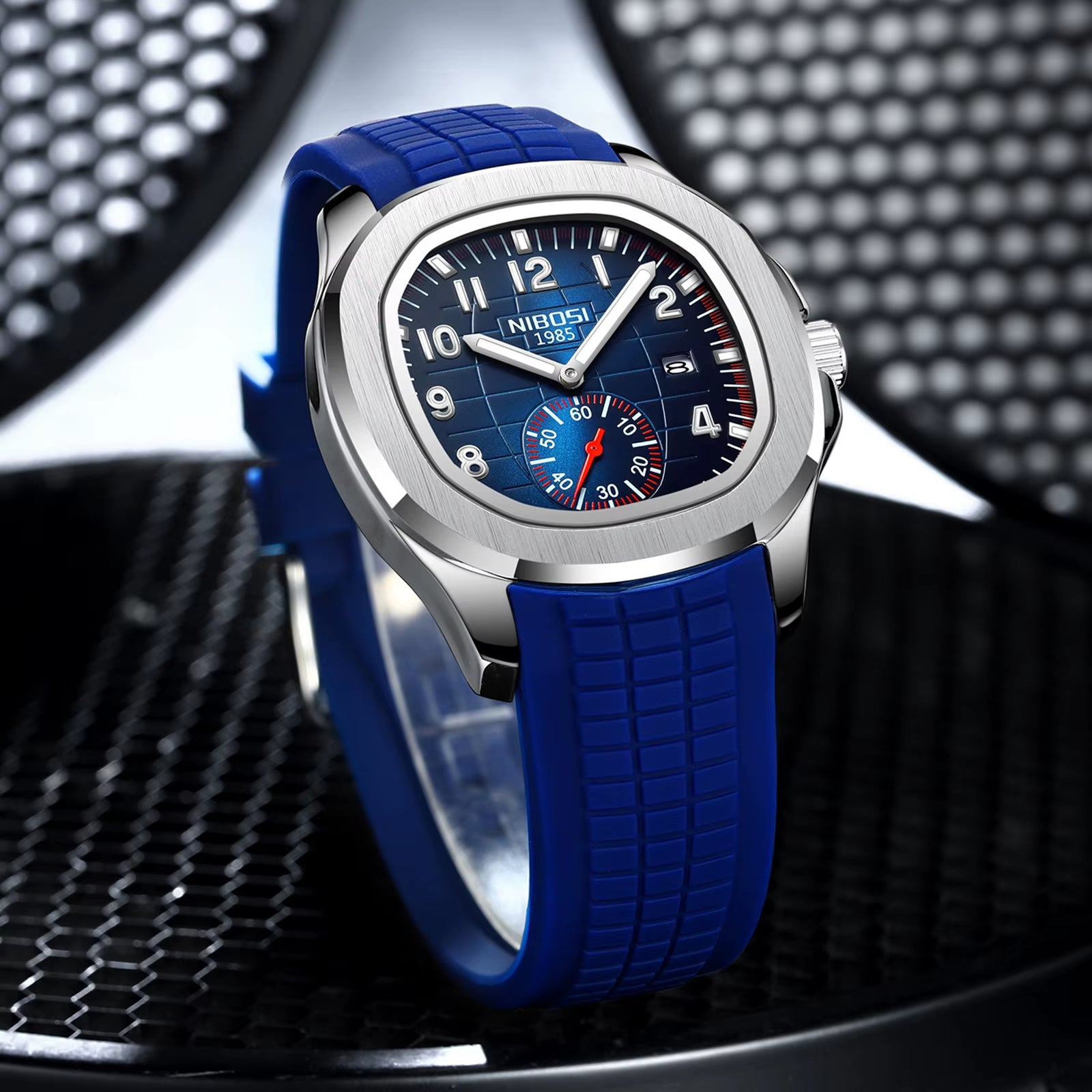 montre silicone bleu