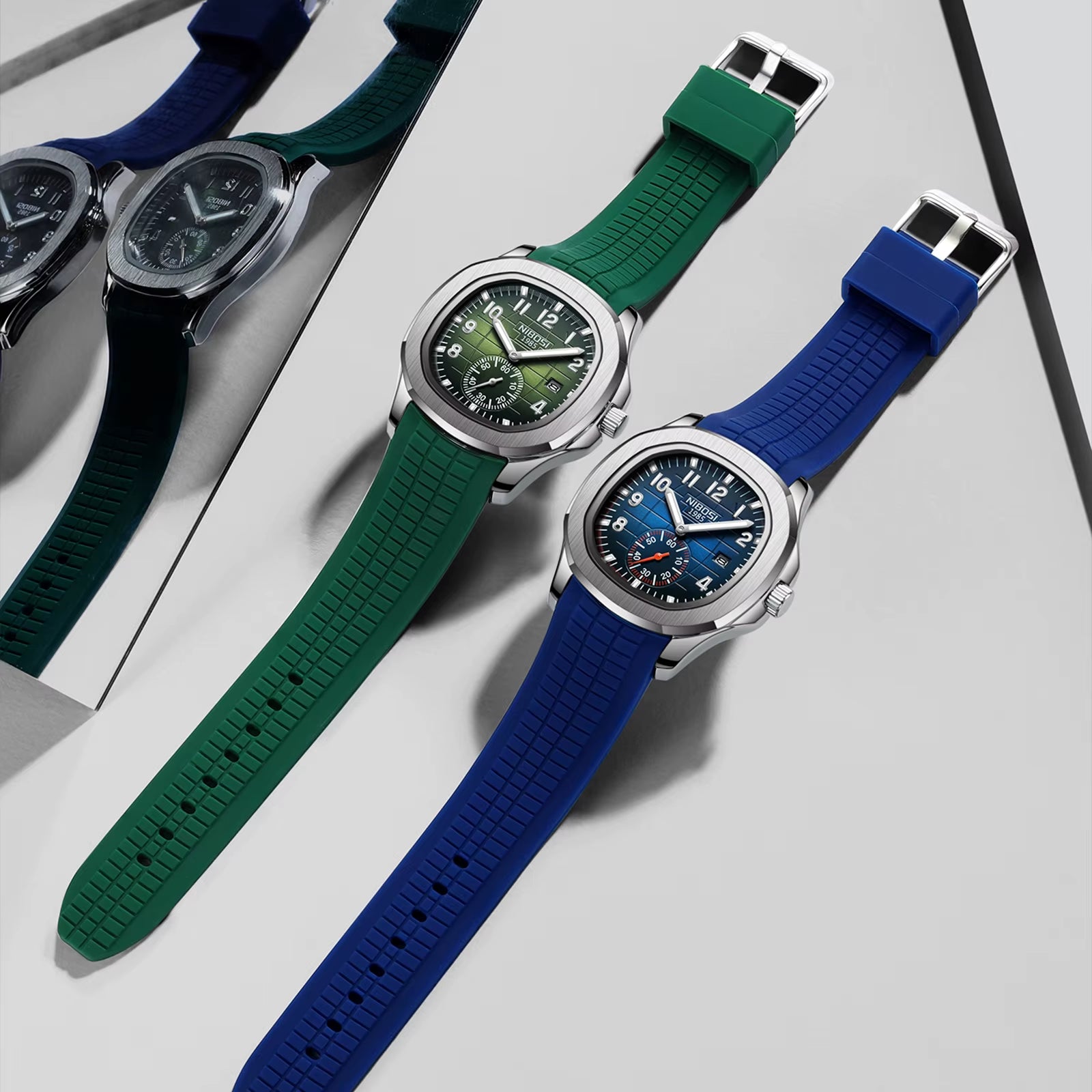 Montre À Quartz Pour Homme, Style Sport, Bracelet En Silicone étanche, Aiguilles Lumineuses